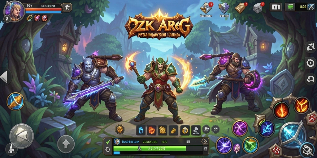 Tangkapan layar gameplay ARPG yang menampilkan pertarungan seru di 9ZK.