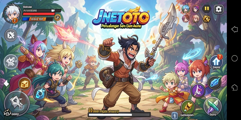 Gameplay JNETOTO yang penuh aksi dan karakter Anime menarik.