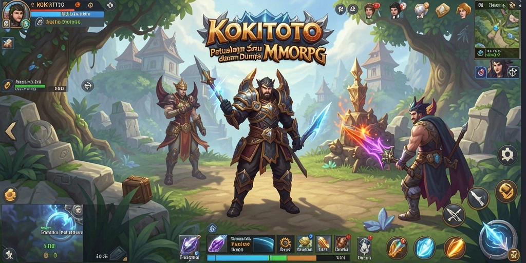 Screenshot menampilkan pemain beraksi dalam pertempuran MMORPG KOKITOTO yang seru.