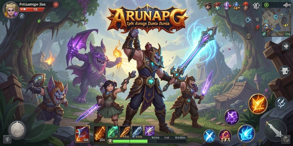 Screenshot gameplay ARPG N06 yang menampilkan pertempuran epik.
